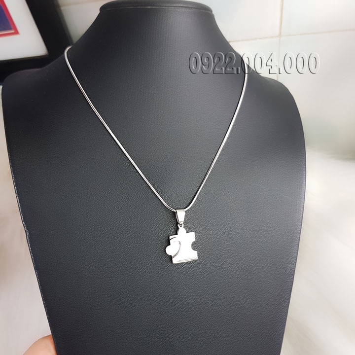 Dây chuyền cặp, mặt dây cặp trái tim ghép MZ1815.