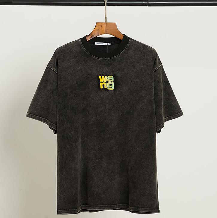 Áo Thun Ngắn Tay Thêu Chữ Thời Trang Cho Unisex