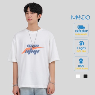 Áo Phông Nam Cotton Cổ Tròn, Áo Thun Tay Lỡ Hàn Quốc MANDO - PDN035