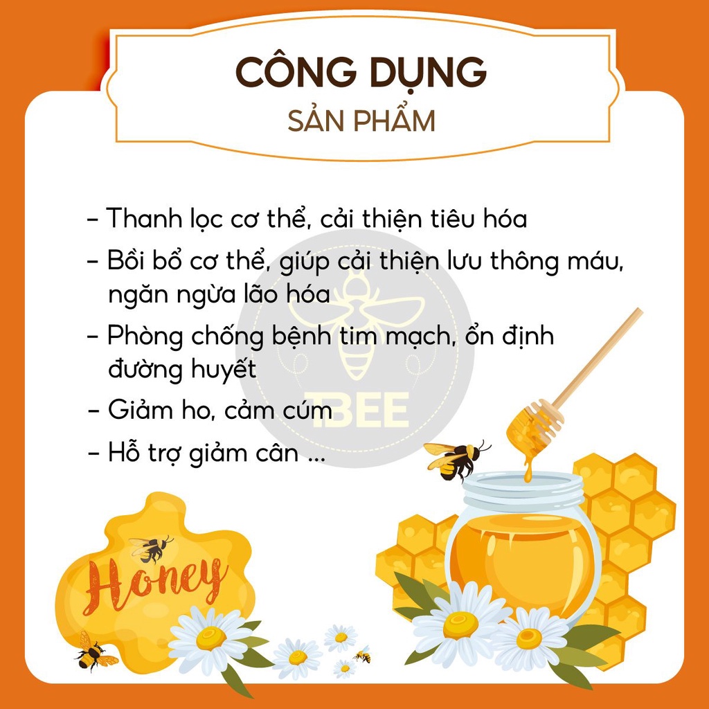 Mật ong rừng nguyên chất Tbee loại tốt nhất mật ong - hoa vải - hoa cỏ kim - hoa cỏ thiên nhiên-đảm bảo ATVSTP 500gr