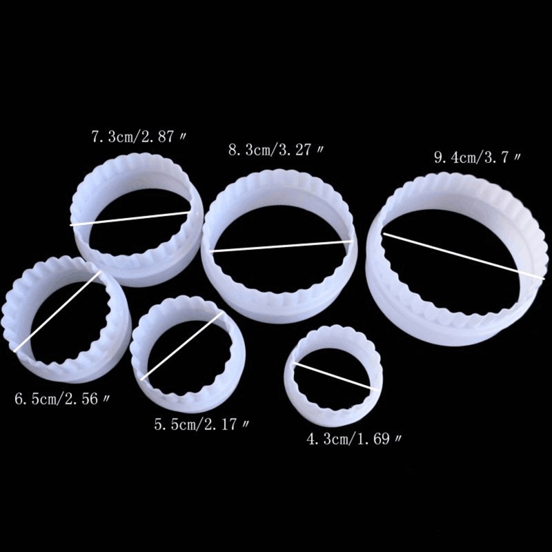 Bộ 6 Khuôn Cắt Bánh Quy Hình Tròn Nhiều Kích Cỡ Dễ Vệ Sinh