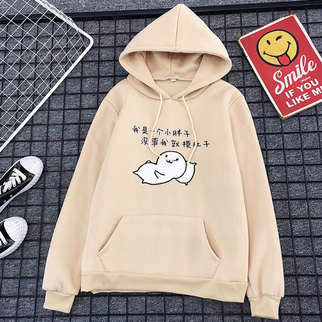 Áo hoodie họa tiết hoạt hình thú ngủ chất nỉ bông dày siêu ấm, cho các bạn trẻ đi dạo phố, hẹn hò, đi học, du lịch.