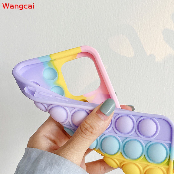 Ốp điện thoại silicone dẻo màu cầu vồng nhiều màu cho Samsung Galaxy Note 10 10+ Plus 9 S21 S21+ S20 S20+ Ultra FE