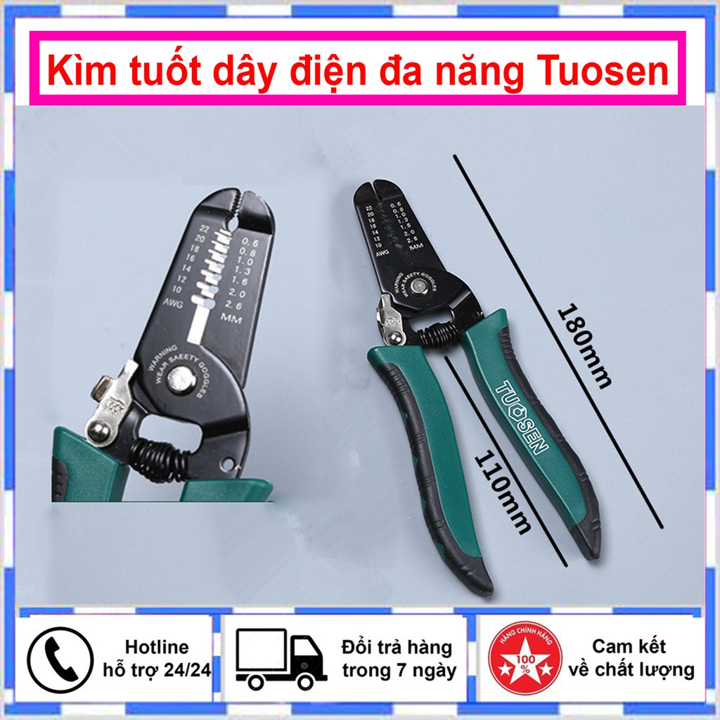 Kìm tuôt dây điện đa năng tousen