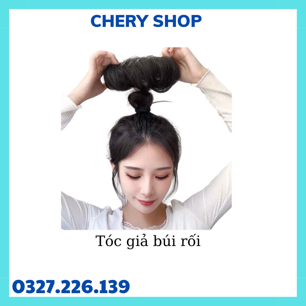 Tóc giả nữ cột , búi cột xoăn cao cấp , búi rối