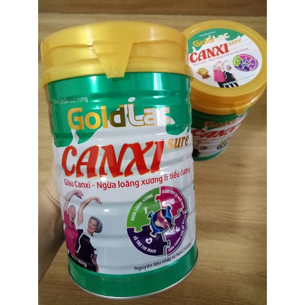 Sữa canxi Goldlac 900G - Ít béo, giàu canxi, ngừa loãng xương - Dùng được cho người tiểu đường