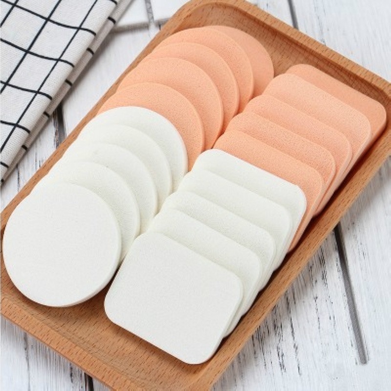 Set 10 Mút Trang Điểm Siêu Mềm Hình Tròn/Vuông Chuyên Nghiệp