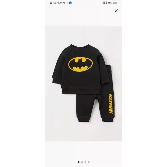 Bộ cotton HM hoạ tiết batman cho bé trai