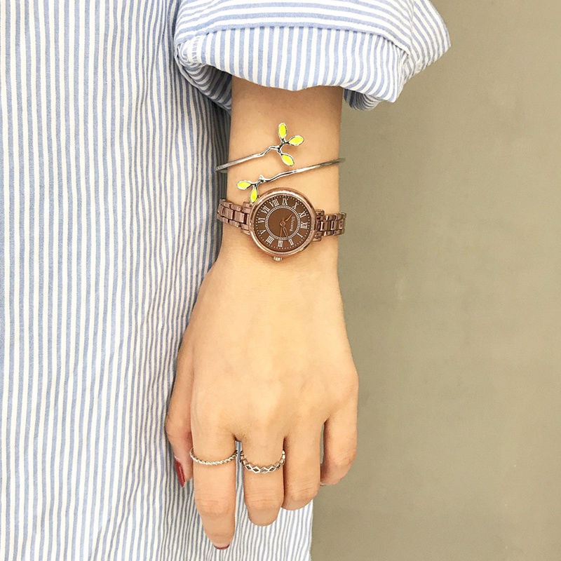 Đồng Hồ Đeo Tay Mặt Tròn Dây Xích Nhỏ Xinh Đơn Giản Phong Cách ulzzang Hàn Quốc Cho Nữ Sinh Trung Học