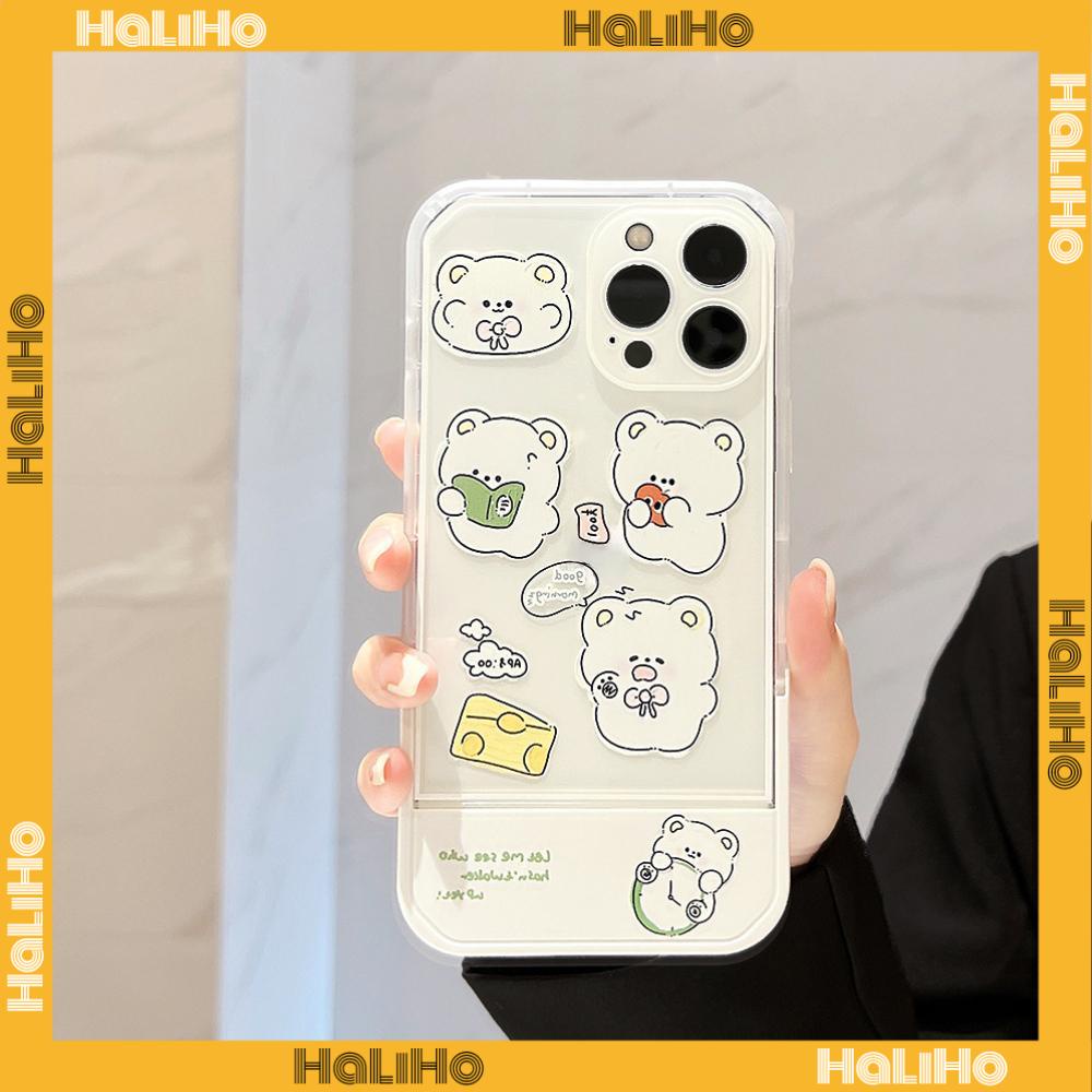 iPhone Case Acrylic Invisible Folding Stand Silicone Soft Case Airbag Shockproof Cover Camera Cartoon Cute Compatible For iPhone 11 Pro Max 13 Pro Max 12 Pro Max 7Plus xr XS Max