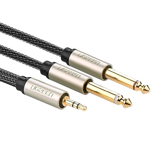 Cáp âm thanh 3.5mm ra 2 đầu 6.5mm mạ vàng 24k UGREEN AV126 - Hãng phân phối chính thức - Bảo thành 18 tháng