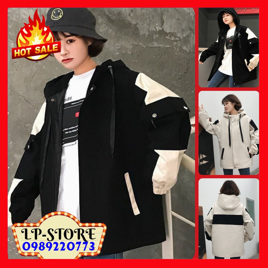 ÁO KHOÁC KAKI - ÁO BOMBER PHỐI TÚI SỌC TAY