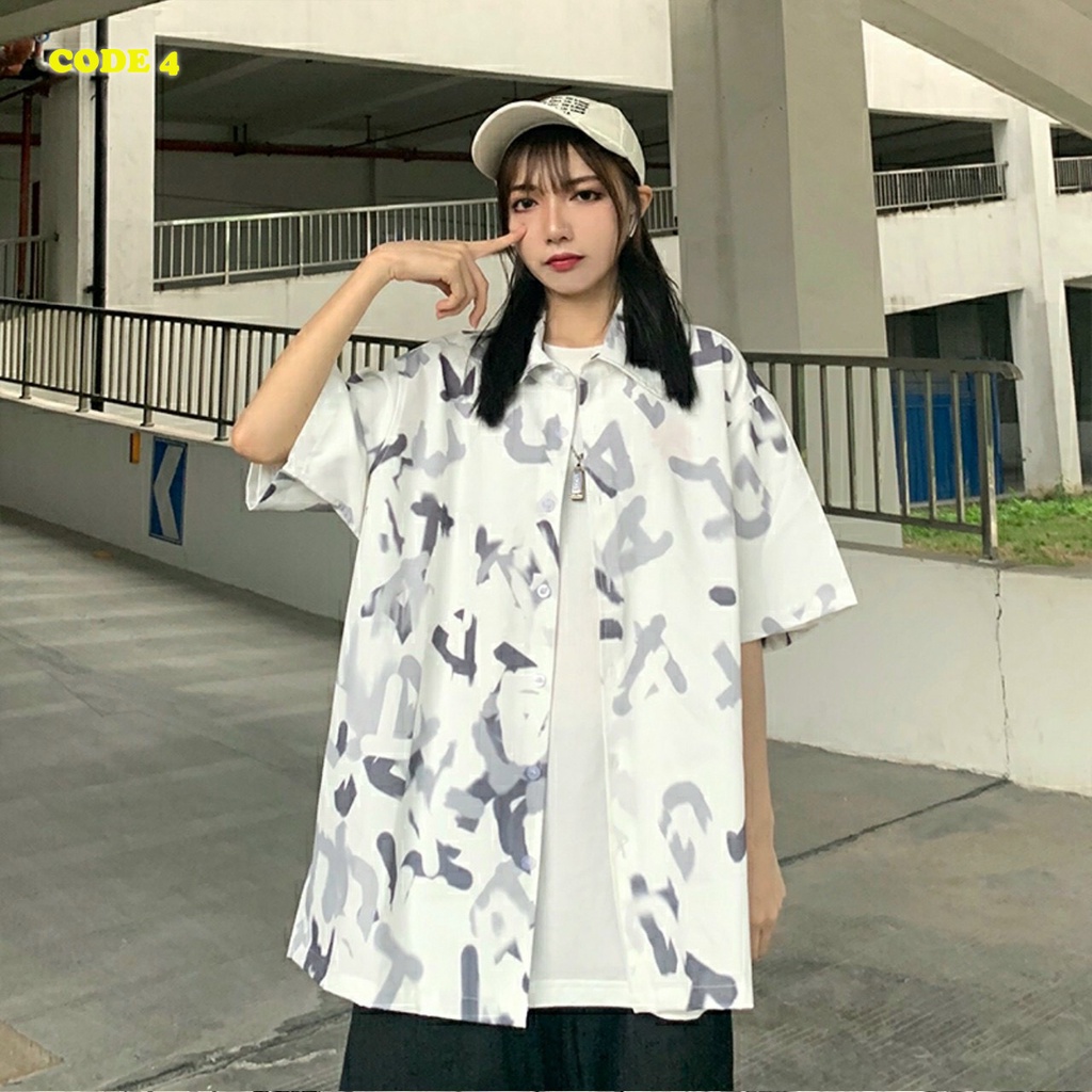 Áo Sơ Mi Nam Nữ Đẹp Tay Ngắn Form Rộng Kiểu Hàn Quốc Unisex IN 3D [CODE 4] - BB REAL