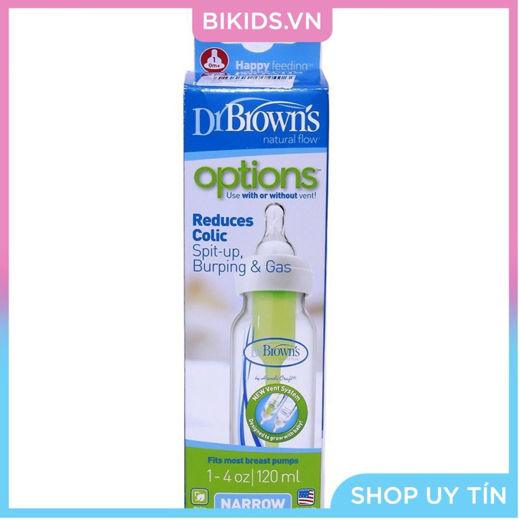 Bình sữa cổ thường nhựa PP Dr Brown's options, 120ml