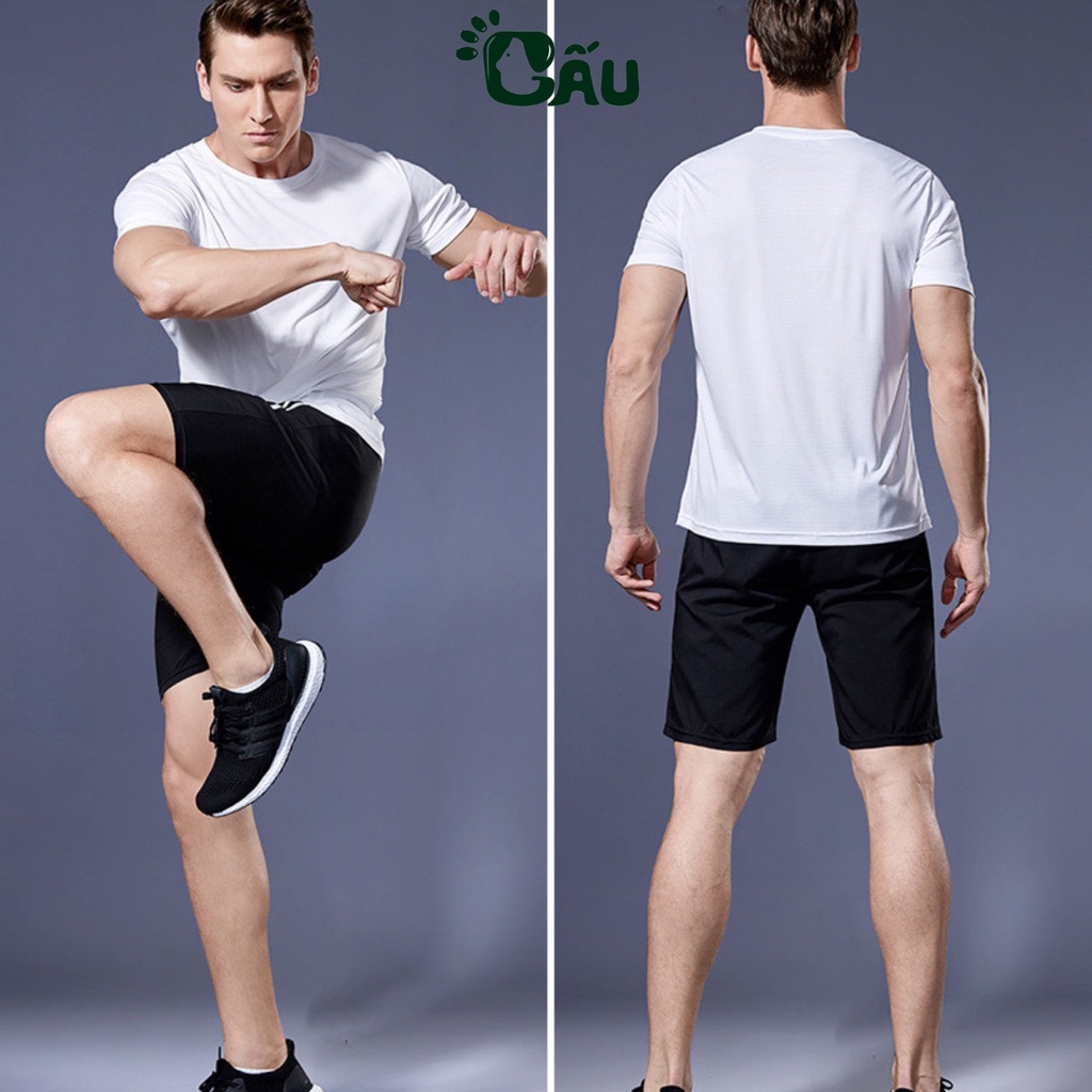 Set bộ thun nam Gấu 194 vải thun lạnh co dãn 4 chiều, phong cách thể thao - gym - bóng đá, from slim fit - RUN