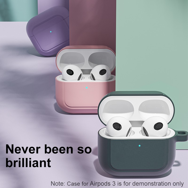 Vỏ Bảo Vệ Hộp Sạc Tai Nghe AirPods 3 Bằng Silicon Mềm Chống Sốc Có Đèn LED Phía Trước 2021