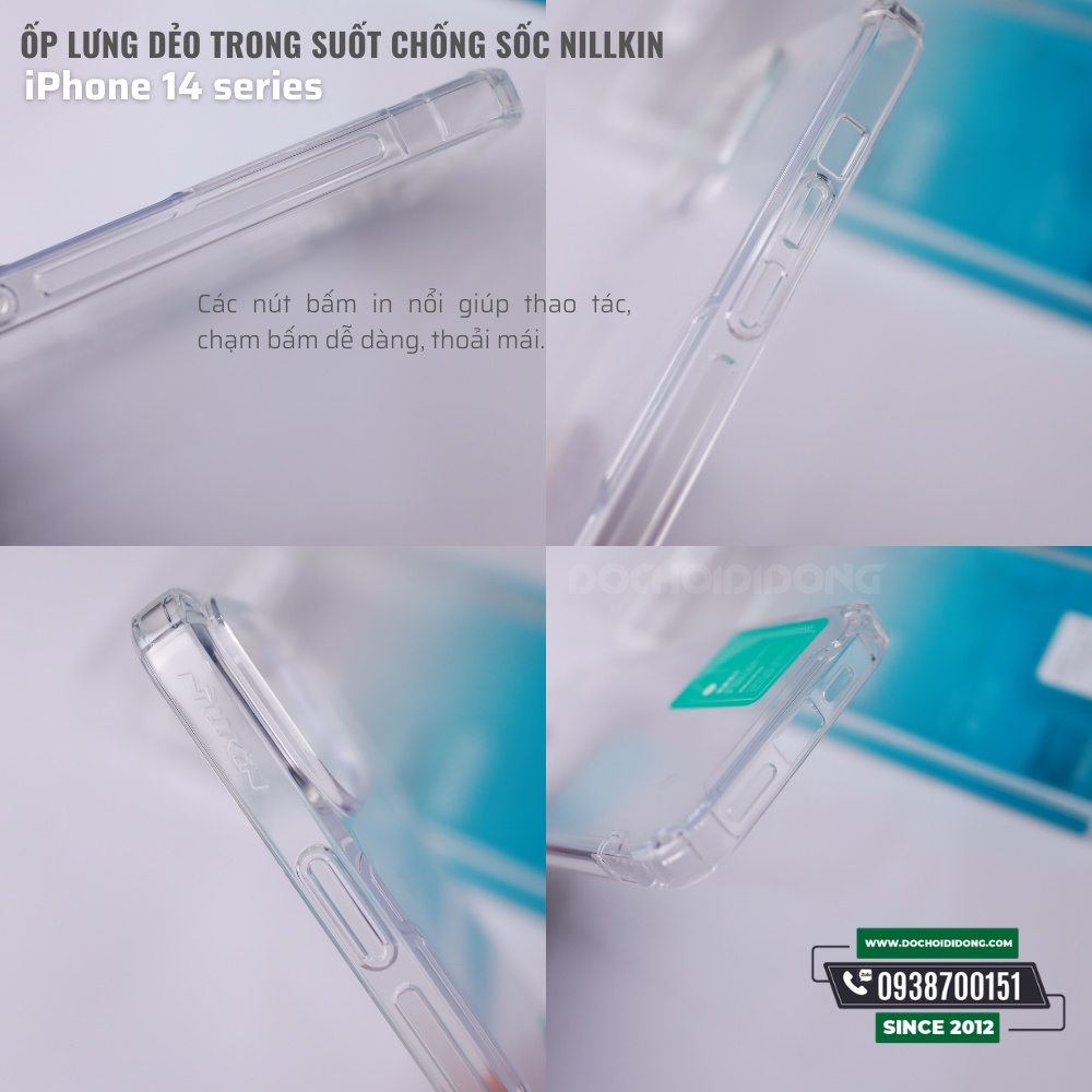 Ốp lưng dẻo chống sốc cho IPhone 14 - 14 Plus - 14 Pro - 14 Pro Max NILLKIN trong suốt