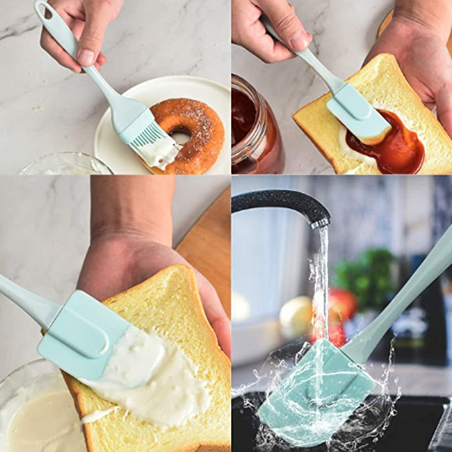 Set 3 Cọ Silicone Phết Bơ / Kem Làm Bánh Nhiều Màu