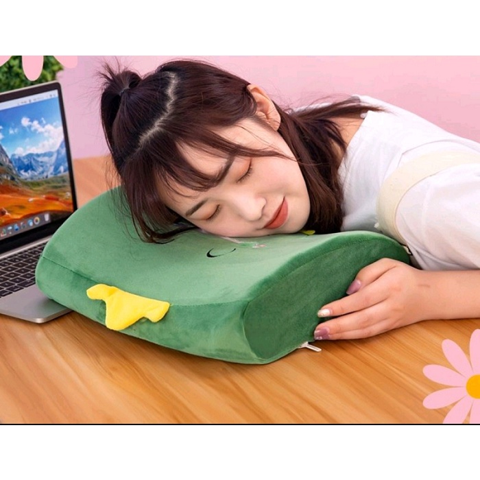 Gối tựa lưng ghế văn phòng, gối ngủ gục mặt thiết kế hoạt hình dễ thương cho nhân viên văn phòng