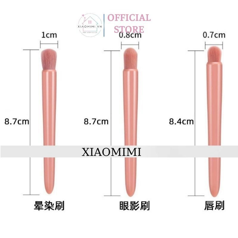 Bộ 5 cọ trang điểm kèm hộp đựng có gương tiện mang đi du lịch