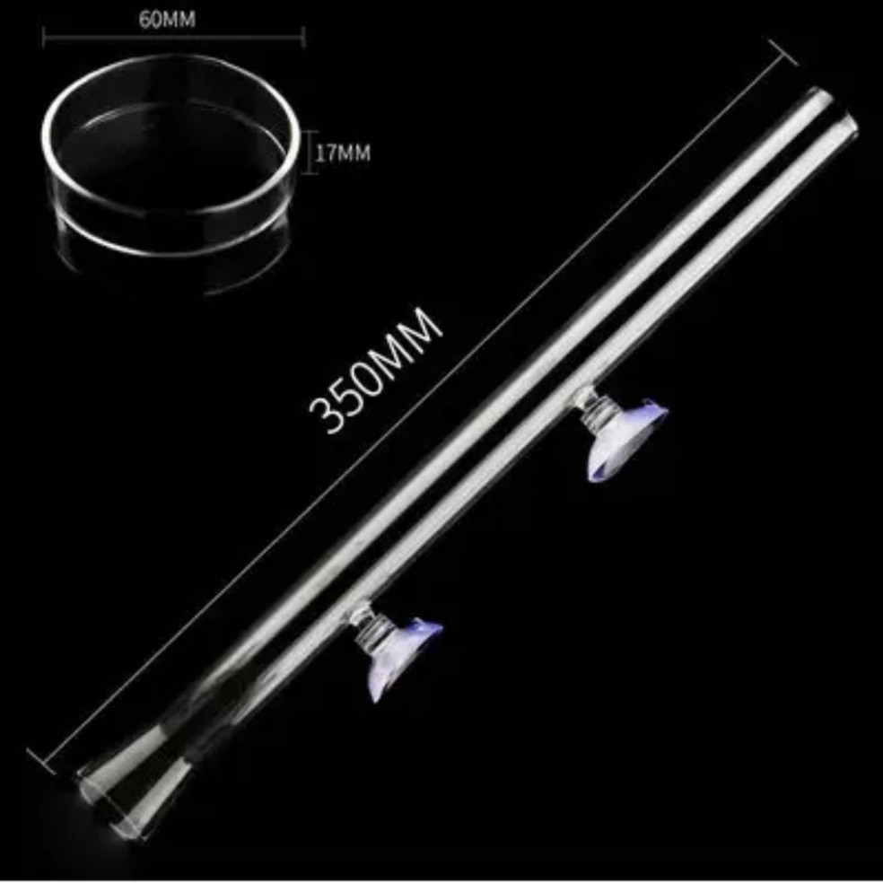 Dụng cho cho tép ăn bằng thủy tinh gồm ống thuỷ tinh, chén tép