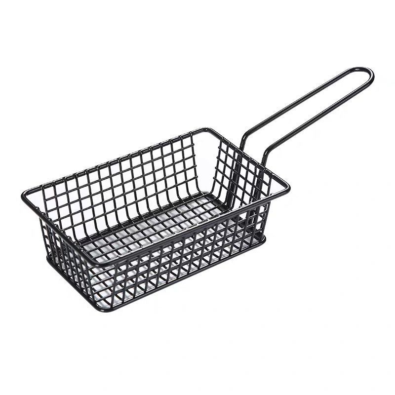 Rổ Sắt Màu Đen Đựng Khoai Tây Chiên Phong Cách Mỹ