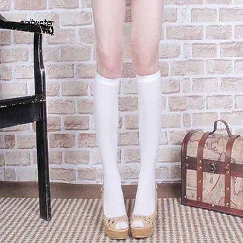 Vớ dưới đầu gối màu trơn thời trang cho nữ