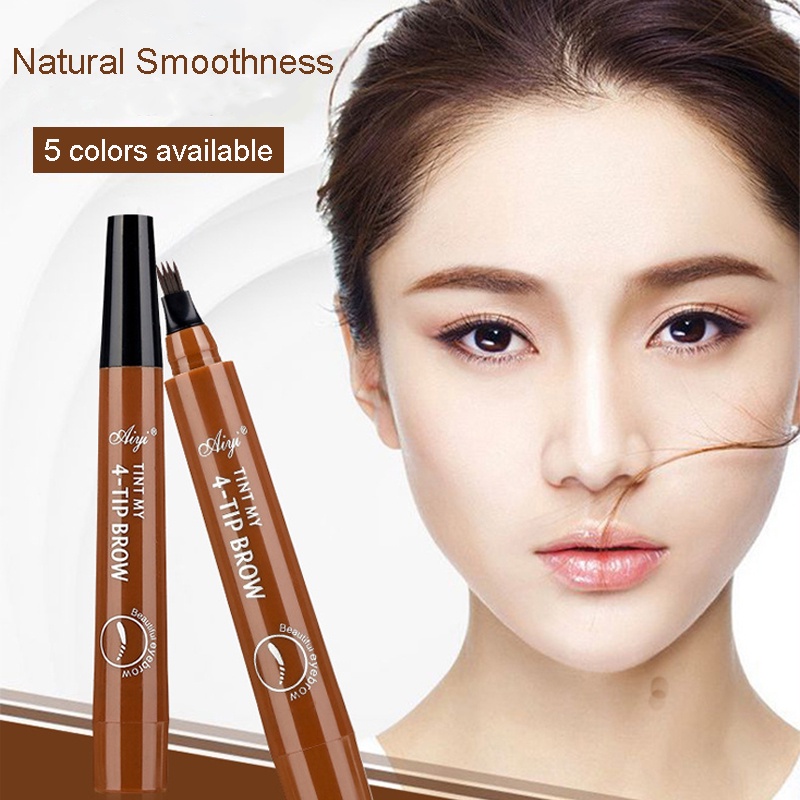 Bút Kẻ Lông Mày Bốn Đầu Chống Thấm Nước Tiện Lợi