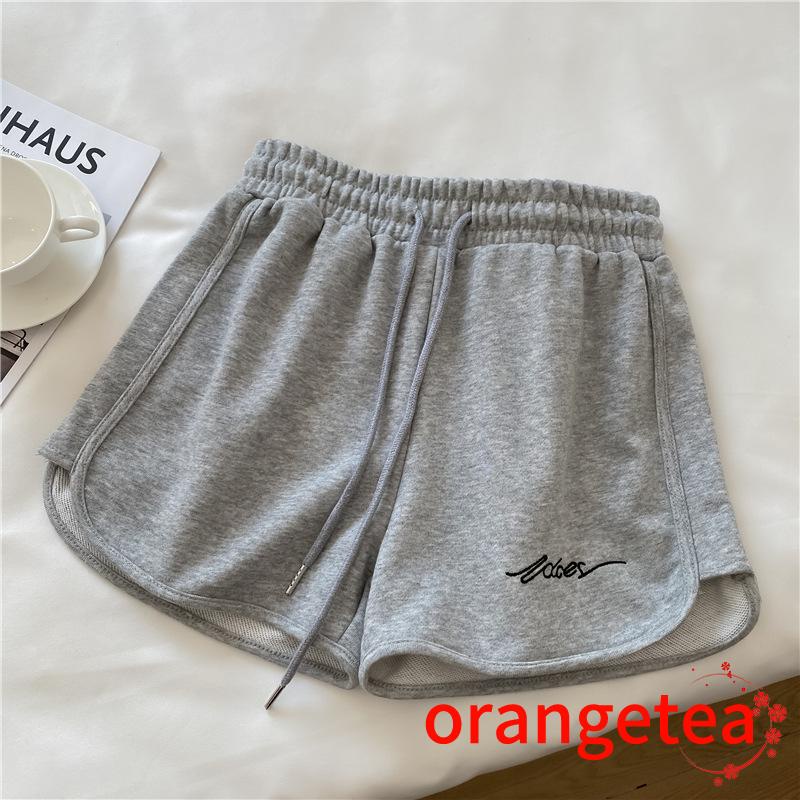 Quần Short Lưng Thun Dây Rút Thêu Chữ Thời Trang Mùa Hè Dành Cho Nữ ZZX8