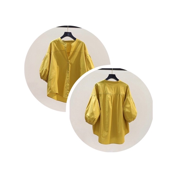 Áo sơ mi tay lỡ bồng dáng rộng dáng hàn quốc