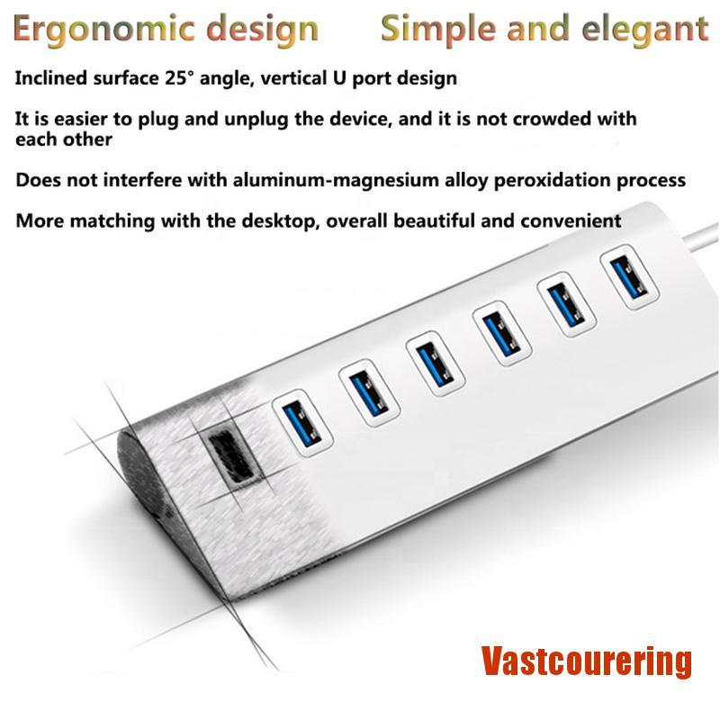 VAing USB 3.0 Hub Powered 7 Port Data Hub SuperSpeed Adapter for Windows Mac PC