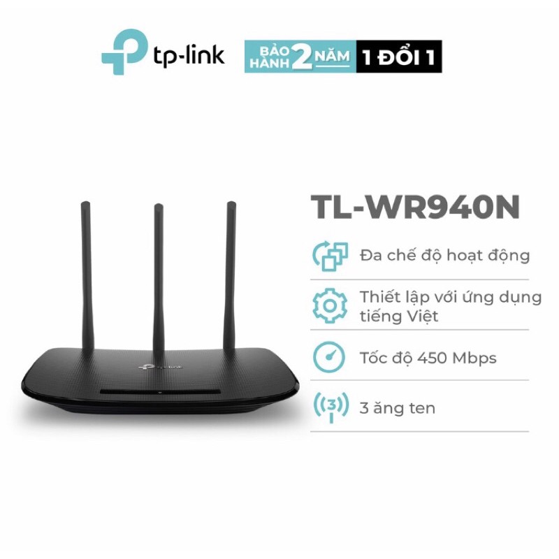 Bộ phát wifi TP Link 940N 3 râu tốc độ 450Mbps