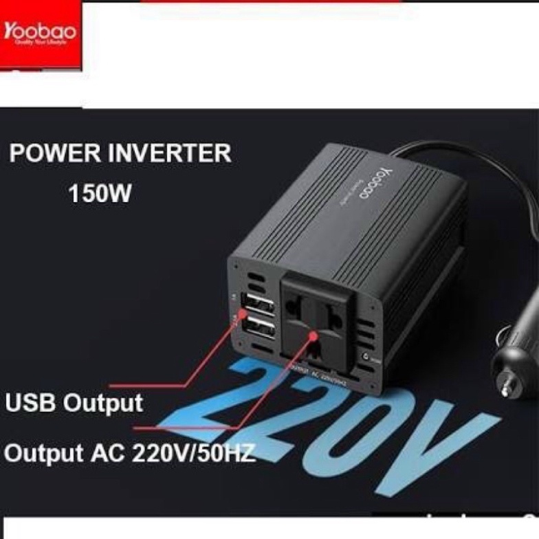 (HOT) Bộ chuyển đổi nguồn 12V-220V chính hãng Yoobao