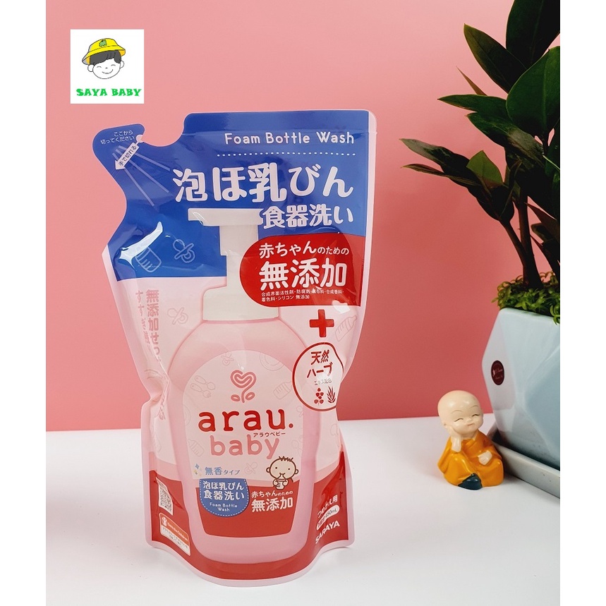 Nước Rửa Bình Sữa ARAU Baby Nhật Bản túi 450ml/ chai 500ml