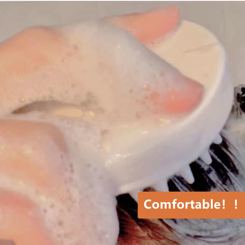 Bàn Chải silicone Gội Đầu Mát Xa Da Đầu Không In Phong Cách Nhật Bản