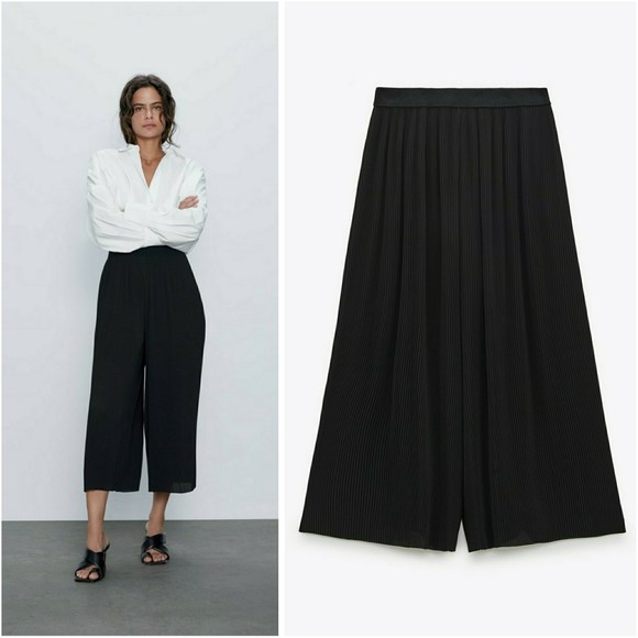 quần suông xếp li cạp chun ZARA authentic size XS newtag