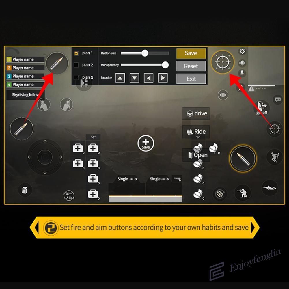 Bộ 2 nút hỗ trợ điều khiển trò chơi bắn súng PUBG En D9