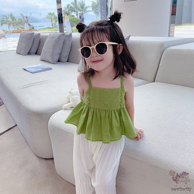 Áo hai dây thoải mái mùa hè phong cách Hàn Quốc cho bé gái