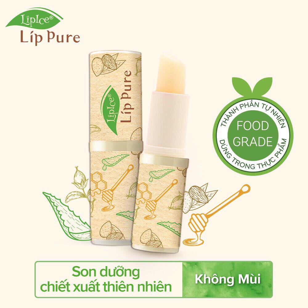 Son dưỡng chiết xuất thiên nhiên Lipice Lip Pure 4g (bao bì mới)