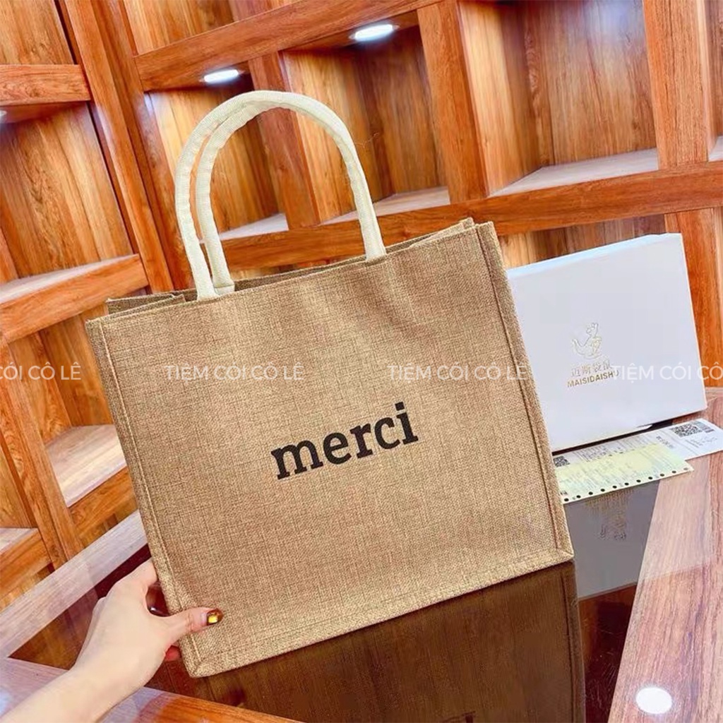 Túi cói vuông Merci đi biển hot trend cho bạn gái - Tiệm Cói Cô Lê