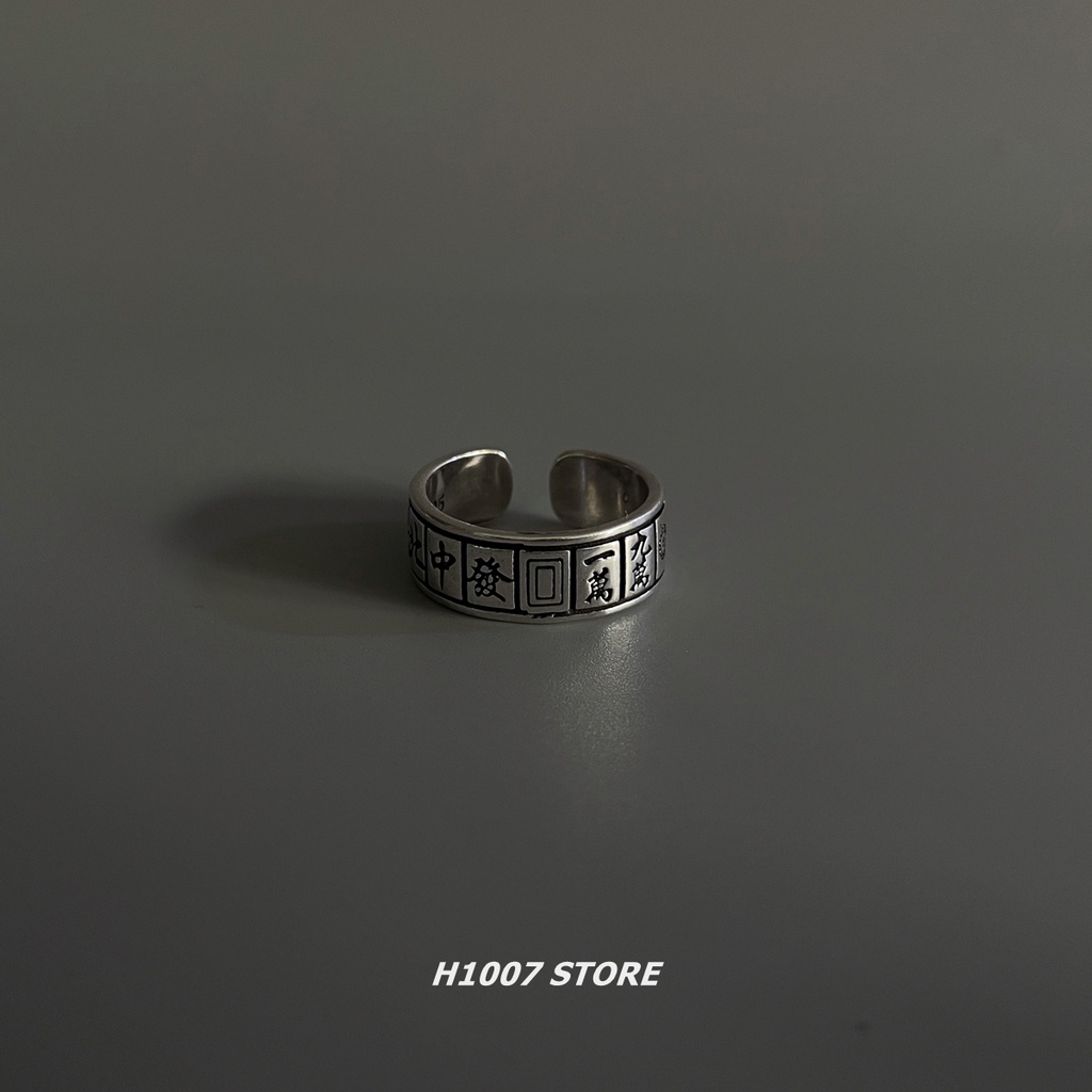 Nhẫn Đeo Tay Mạt Chược Thiết Kế Mới Cao Cấp Thời Trang Theo Phong Cách hip hop Cho Nam