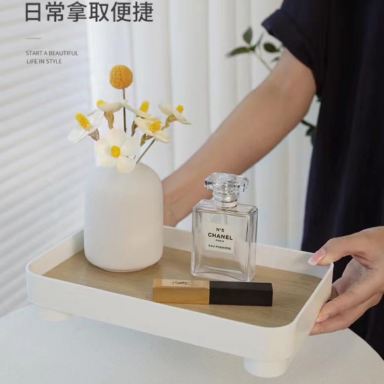 Khay Gỗ Hình Vuông Đựng Nước Hoa / Chìa Khóa / Nước Hoa Để Bàn Tiện Dụng