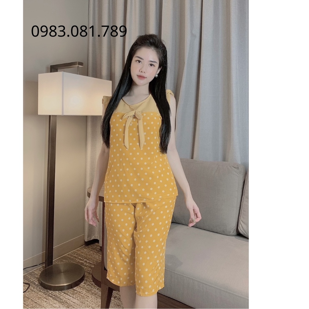 Bộ Pijama Quần Lửng - Áo Cộc ; Chất Vải Lụa Lụa Xước  [ ẢNH THẬT  SHOP CHỤP ]