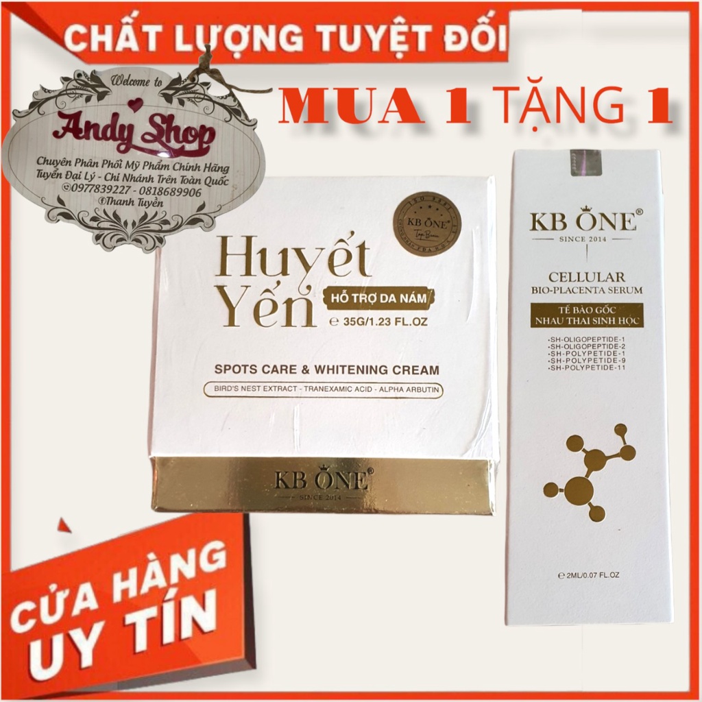 Kem Huyết Yến KB ONE - Tặng kèm Serum Tế Bào Gốc KBOne và son môi Zoley