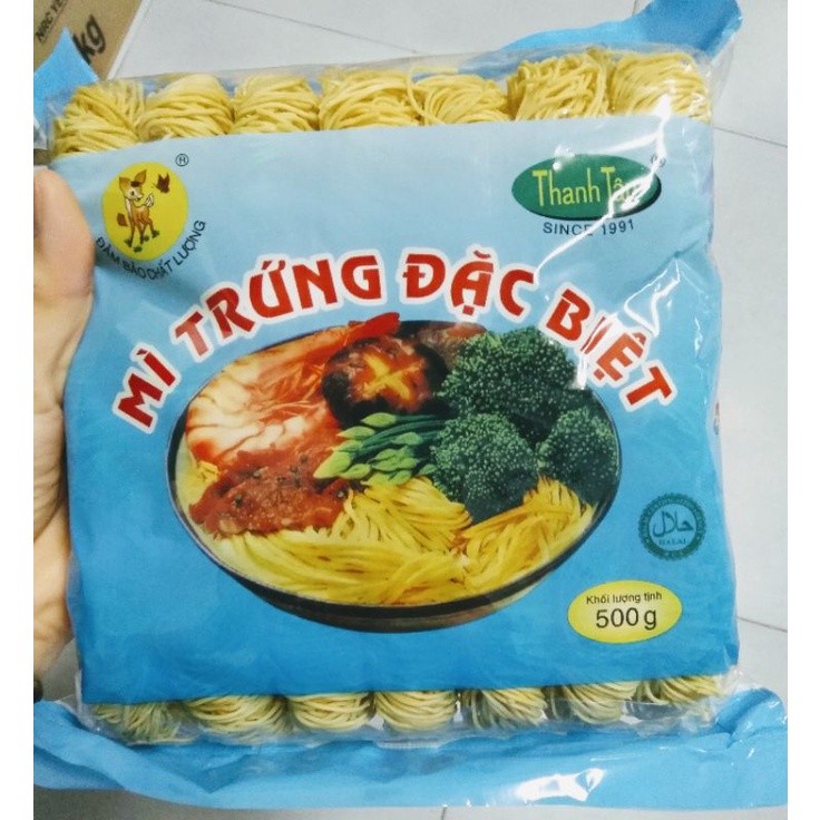 Mì Trứng Đặc Biệt Thanh Tân 500g Loại 2, Sợi Nhỏ, Dai, Không Hàn The