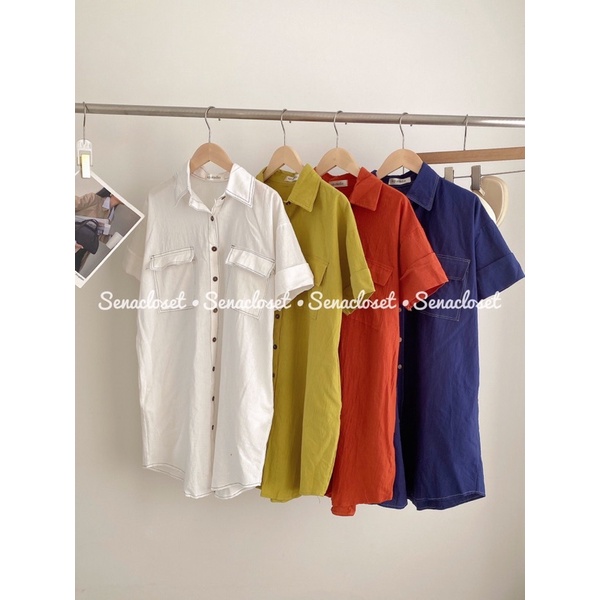 Đầm Váy basic viền chỉ nổi cực xinh D013 (Ảnh thật)