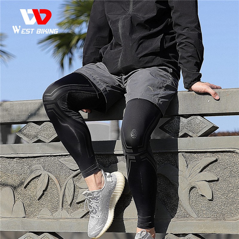 Vớ ống chân WEST BIKING bảo vệ chống tia UV thoáng khí màu đen
