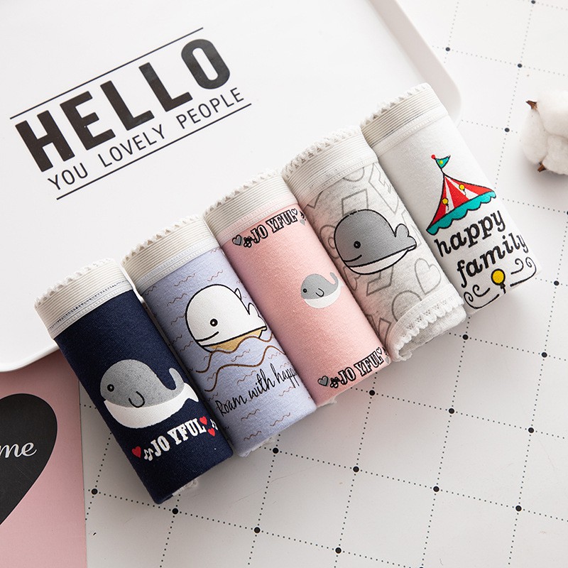 Quần lót nữ cotton cao cấp co giãn kháng khuẩn in hình đáng yêu dễ thương QL37 | BigBuy360 - bigbuy360.vn