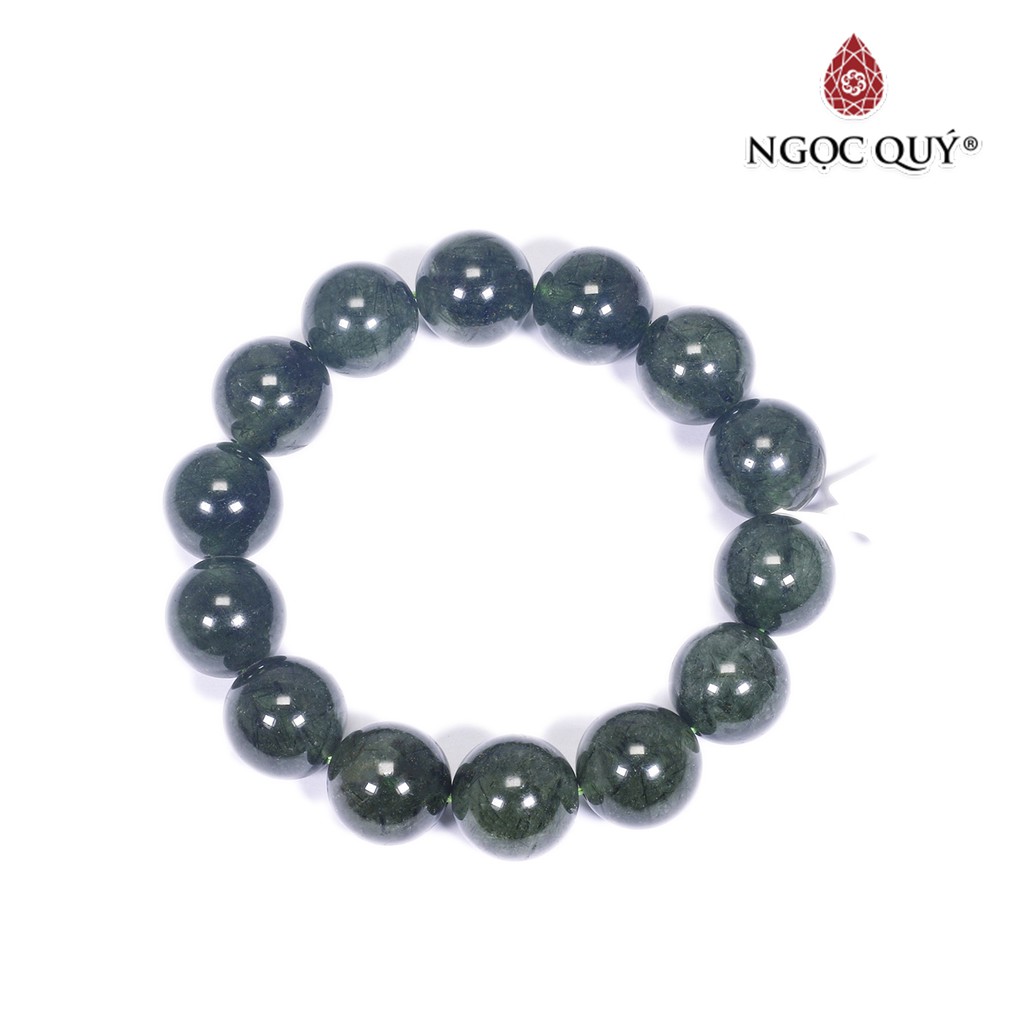 Vòng đá thạch anh tóc xanh rutilated quarzt mệnh hỏa, mộc - Ngọc Quý