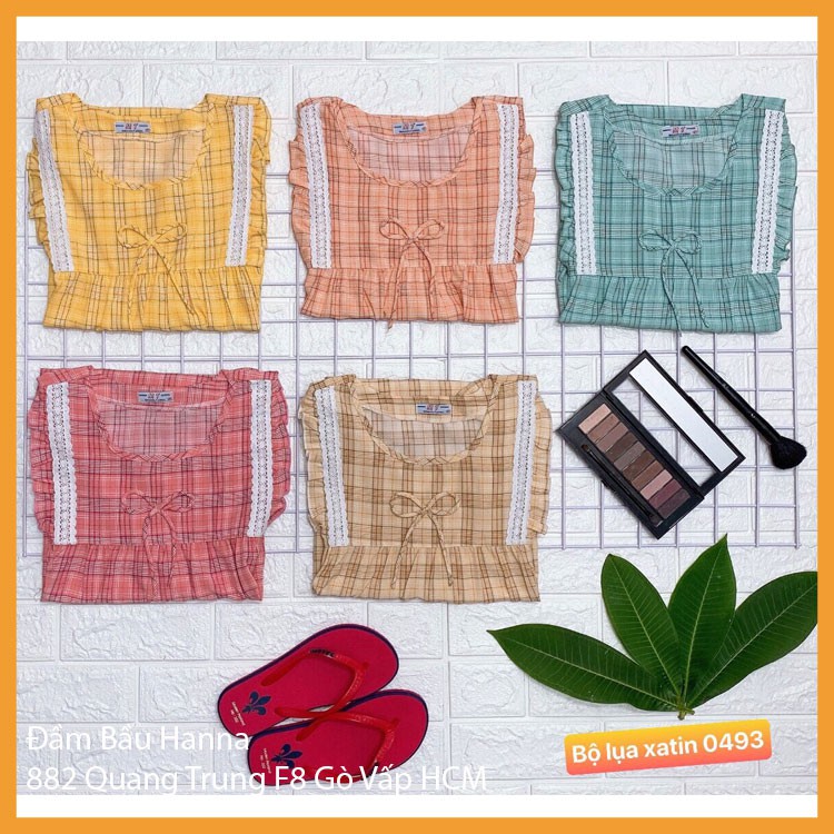 ĐỒ BỘ BẦU MẶC SAU SINH, CÓ KHÓA CHO BÉ TY, TAY DÀI QUẦN DÀI, VẢI LUẠ 1 LỚP MÁT MẶC HÈ THOẢI MÁI KHÔNG NHĂN